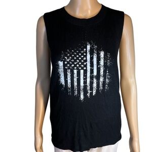 Pink Queen Shop  Knit Tank Tops US
Flag Print Tie Back Vest Shirts